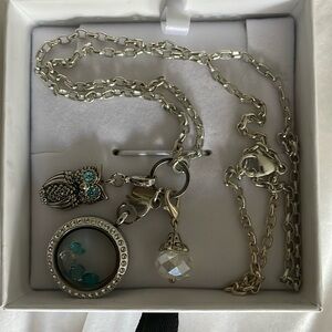 Origami Owl Necklace with charms